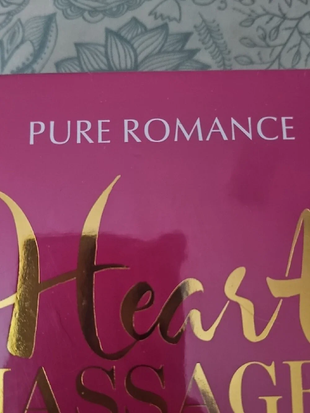 Pure Romance Heart Massager in Hot Pink with Gold Lettering